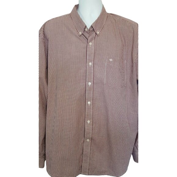 Dockers Shirt Mens XXL Button Down Maroon Check Long Sleeve Casual Classic Fit - Picture 3 of 7